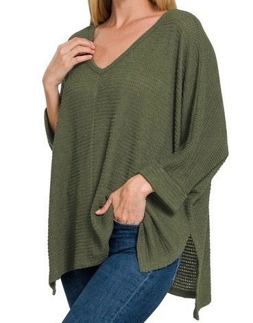 Draped V-Neck Sweater