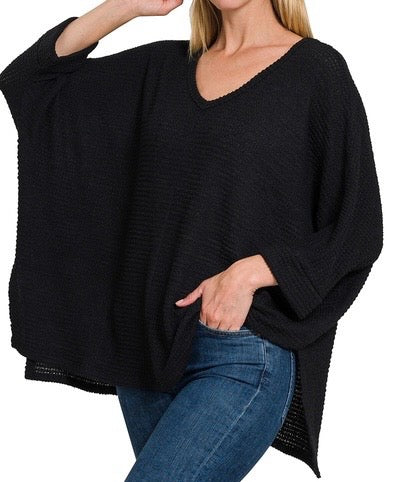 Draped V-Neck Sweater