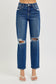 High Rise Crop Girlfriend Jeans