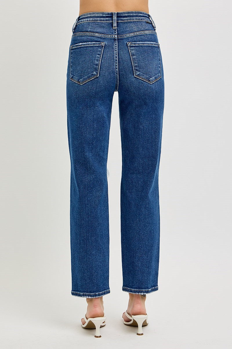 High Rise Crop Girlfriend Jeans