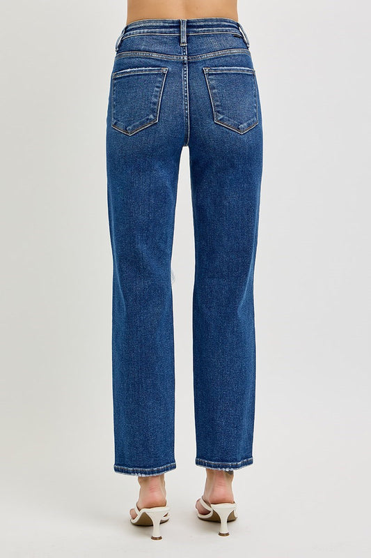 High Rise Crop Girlfriend Jeans