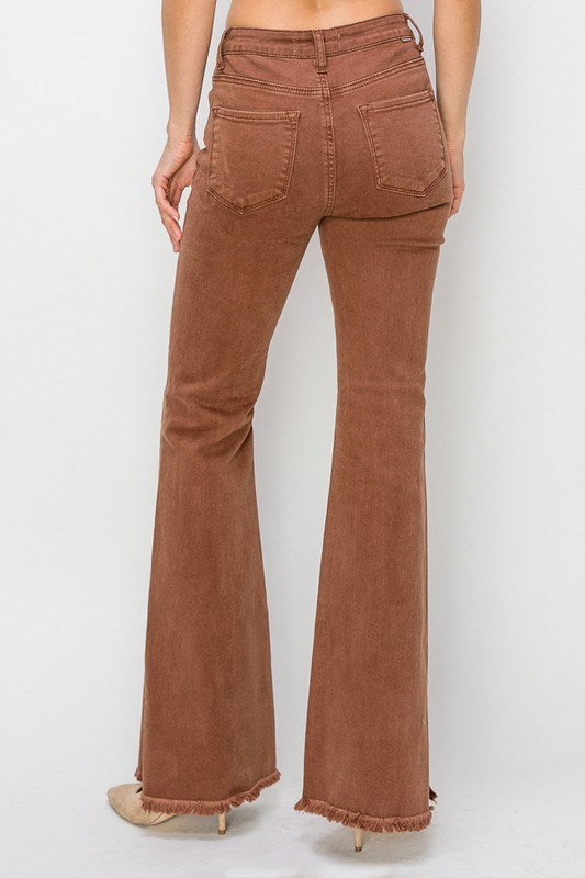 Espresso Side Slit Flares