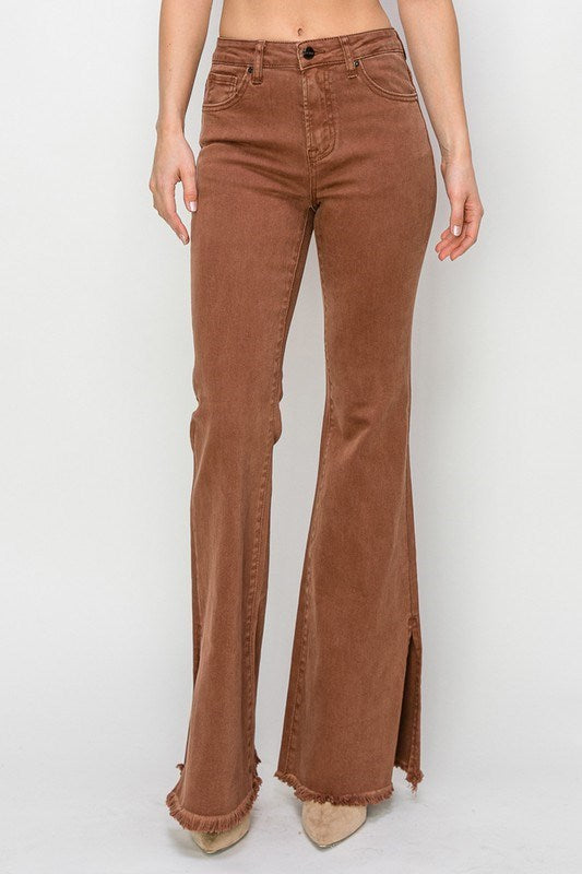 Espresso Side Slit Flares
