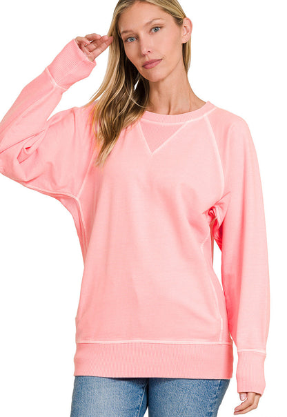Pigment Dyed Pullover with Pockets