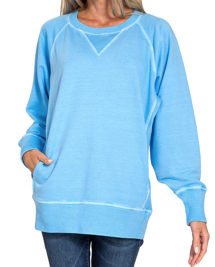 Pigment Dyed Pullover with Pockets
