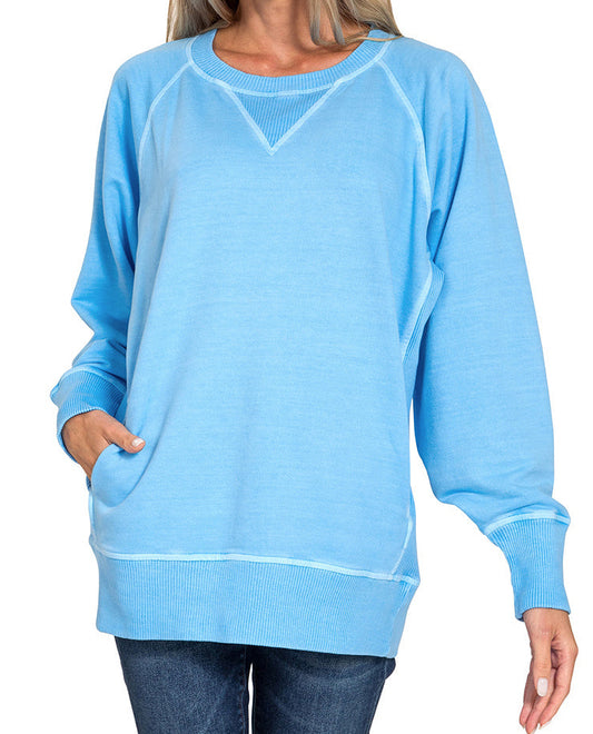 Pigment Dyed Pullover with Pockets