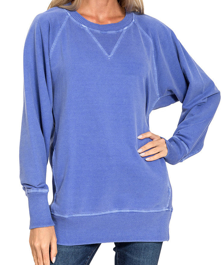 Pigment Dyed Pullover with Pockets